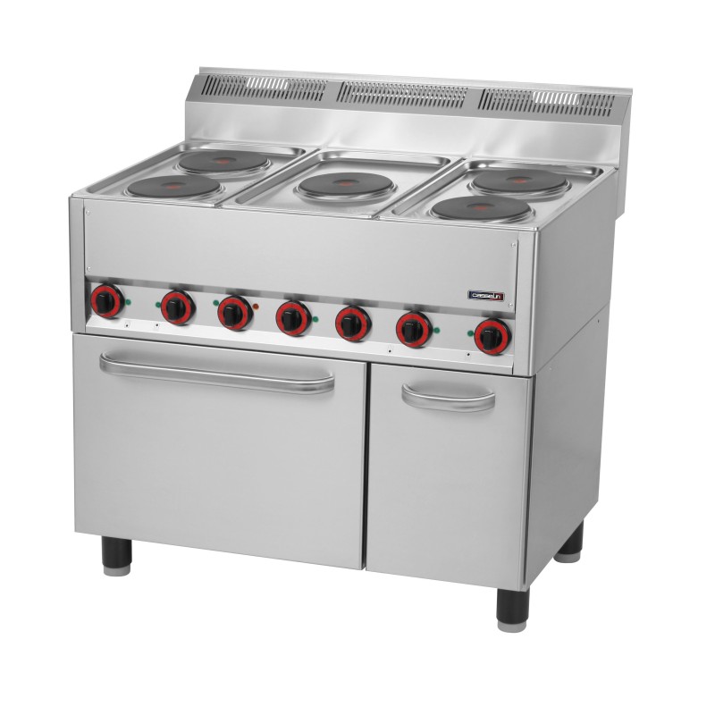 Casselin - Fourneau électrique 5 feux avec four électrique ventilé GN 1/1 99
