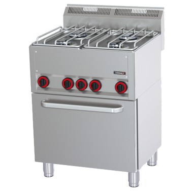 Casselin - Fourneau gaz 4 feux avec four électrique ventilé GN 1/1 P 66