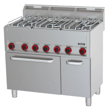 Casselin - Fourneau gaz 5 feux avec four électrique ventilé GN 1/1 P 99