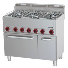 Casselin - Fourneau gaz 5 feux avec four électrique ventilé GN 1/1 P 99