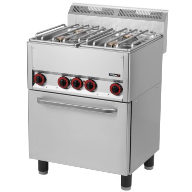 Casselin - Fourneau gaz 4 feux avec four électrique ventilé GN 1/1 66