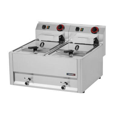 Casselin - Friteuse électrique à poser avec vanne de vidange 2x8 litres T 66