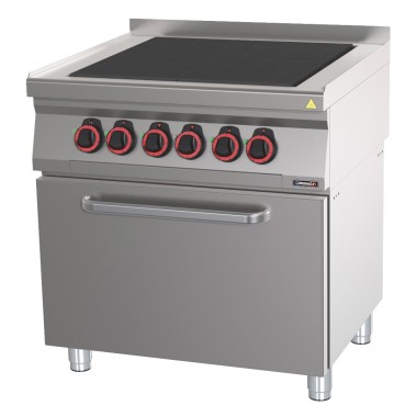 Casselin - Fourneau électrique 4 plaques coup de feu avec four électrique ventilé GN 1/1 80