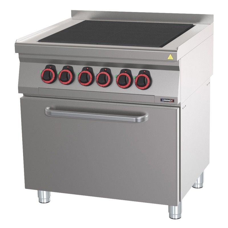 Casselin - Fourneau électrique 4 plaques coup de feu avec four électrique ventilé GN 1/1 80