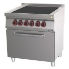 Casselin - Fourneau électrique 4 plaques coup de feu avec four électrique ventilé GN 1/1 80