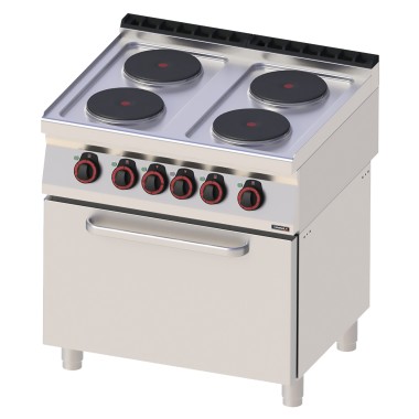 Casselin - Fourneau électrique 4 feux avec four électrique statique GN 2/1 80