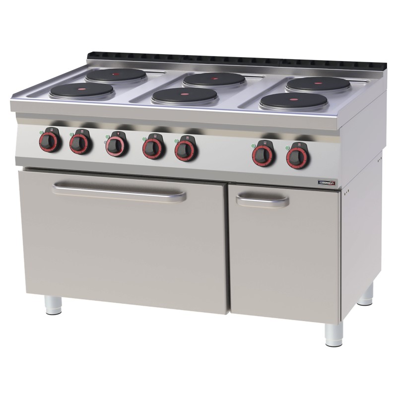 Casselin - Fourneau électrique 6 feux avec four électrique ventilé GN 1/1 120