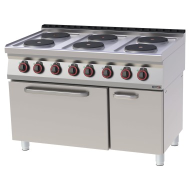 Casselin - Fourneau électrique 6 feux avec four électrique statique GN 2/1 120