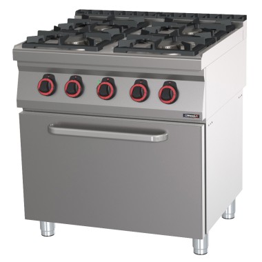 Casselin - Fourneau gaz 4 feux avec four électrique ventilé GN 1/1 80