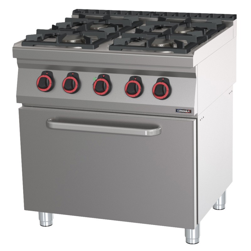 Casselin - Fourneau gaz 4 feux avec four électrique ventilé GN 1/1 80