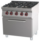 Casselin - Fourneau gaz 4 feux avec four électrique ventilé GN 1/1 HP 80