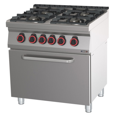 Casselin - Fourneau gaz 4 feux avec four électrique statique GN 2/1 80