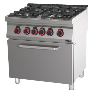 Casselin - Fourneau gaz 4 feux avec four électrique statique GN 2/1 HP 80