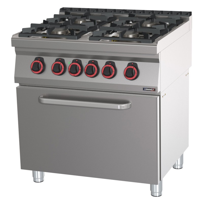 Casselin - Fourneau gaz 4 feux avec four électrique statique GN 2/1 HP 80