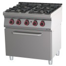 Casselin - Fourneau gaz 4 feux avec four à gaz GN 2/1 80