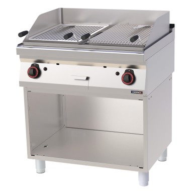 Casselin - Grill pierre de lave double avec soubassement 80