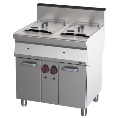 Casselin - Friteuse gaz avec soubassement 2x15 litres 80