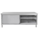 Casselin - Table de travail Inox 700 avec portes coulissantes 1000 mm