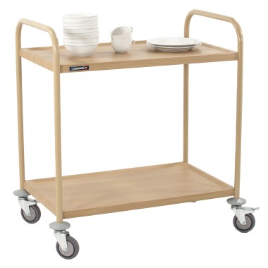 Casselin - Chariot de service imitation bois 2 plateaux