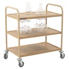 Casselin - Chariot de service imitation bois 3 plateaux
