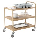 Casselin - Chariot de service imitation bois 3 plateaux 1 arceau