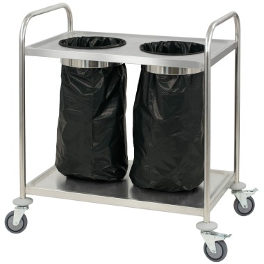 Casselin - Chariot en inox porte poubelle