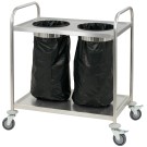 Casselin - Chariot en inox porte poubelle