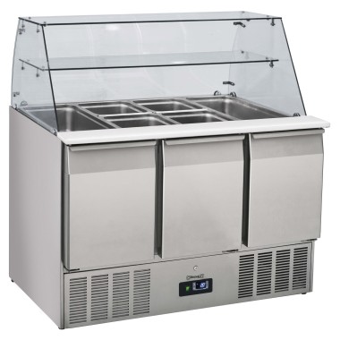 Casselin - Saladette vitrée 3 portes GN 1/1