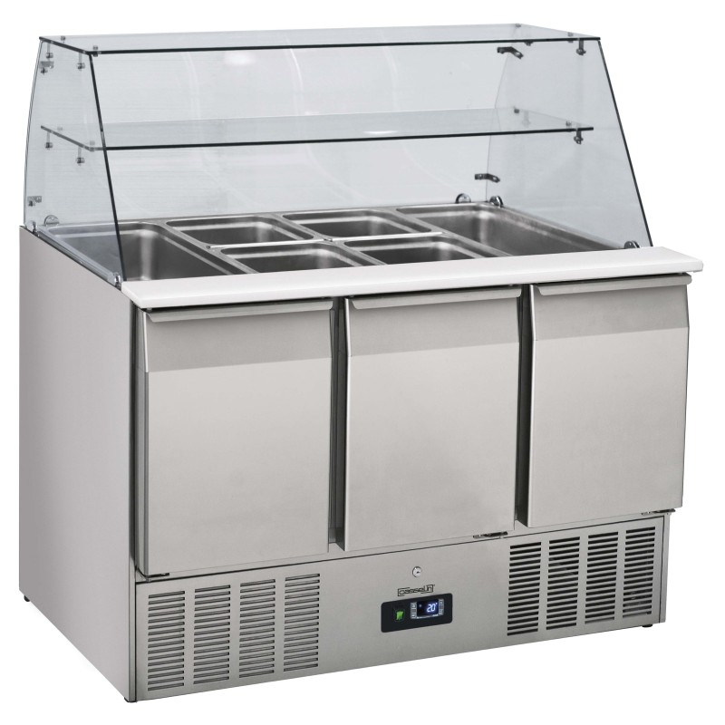Casselin - Saladette vitrée 3 portes GN 1/1