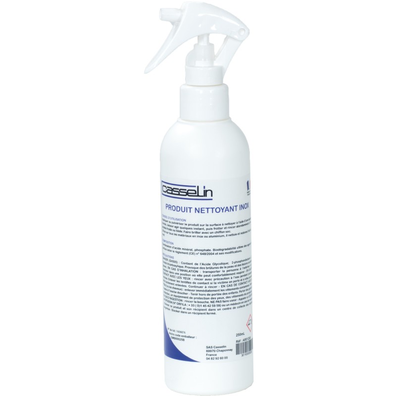 Casselin - Lot de 12 - Nettoyant inox 250 mL