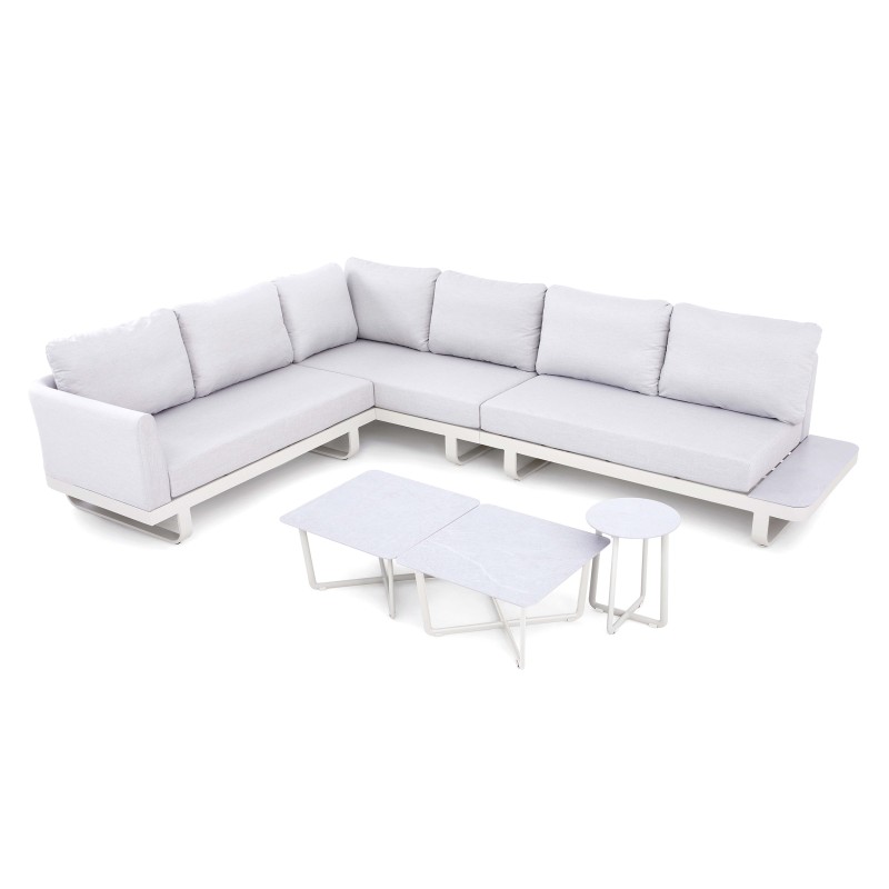 Veba - Fellow set de jardin lounge en aluminium - Gris clair