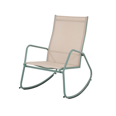 Veba - Brody fauteuil de jardin à bascule - Vert-Beige