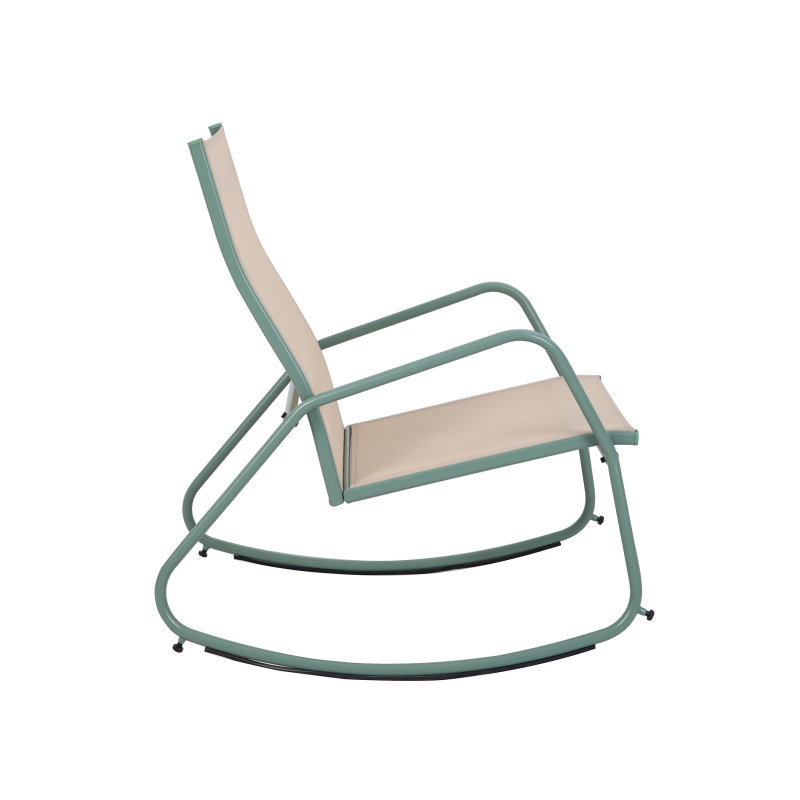 Veba - Brody fauteuil de jardin à bascule - Vert-Beige
