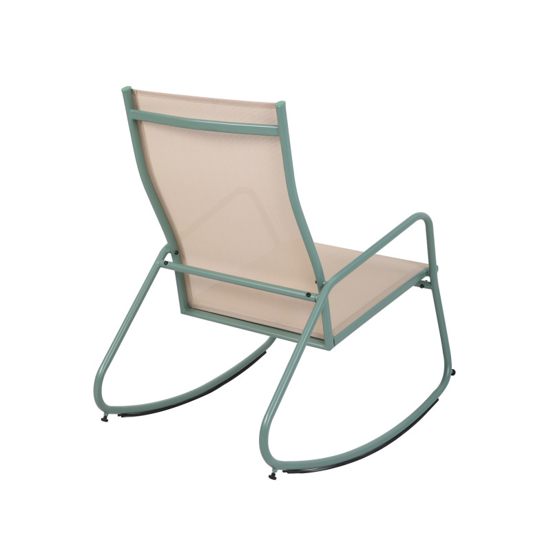 Veba - Brody fauteuil de jardin à bascule - Vert-Beige