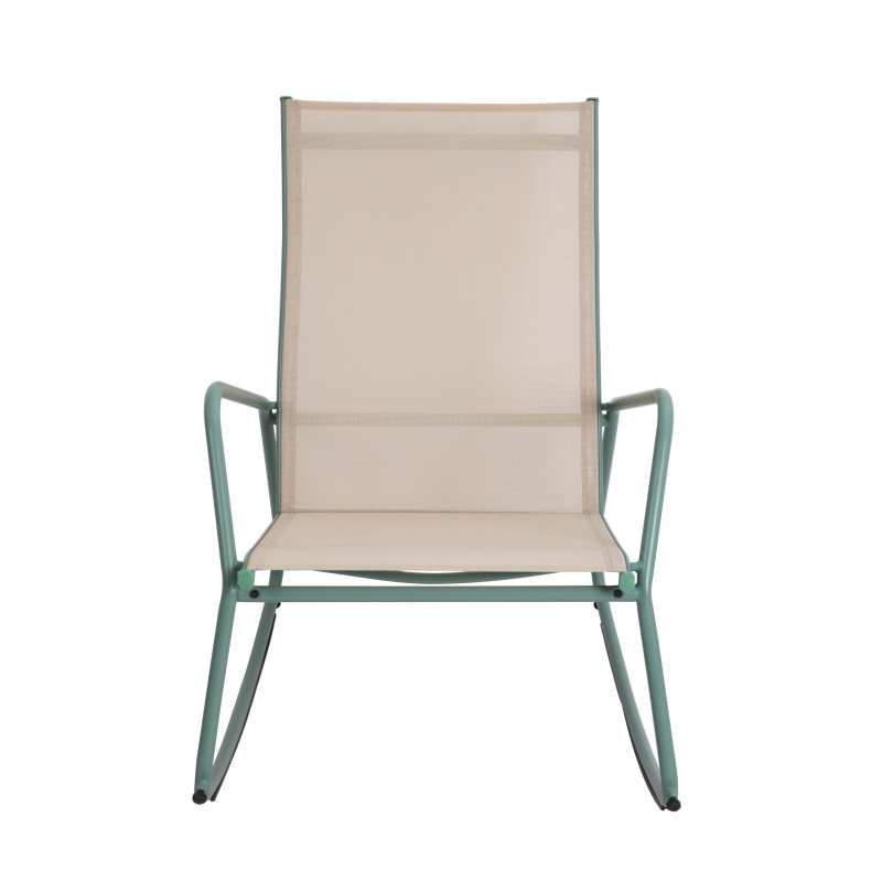 Veba - Brody fauteuil de jardin à bascule - Vert-Beige