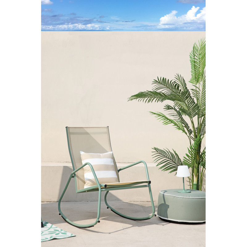 Veba - Brody fauteuil de jardin à bascule - Vert-Beige