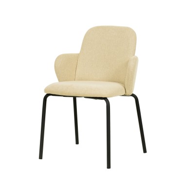 Veba - Paddy chaise empilable en tissu - Beige