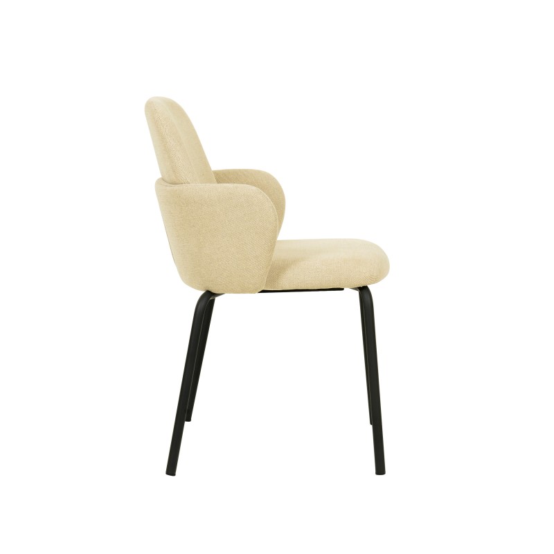 Veba - Paddy chaise empilable en tissu - Beige
