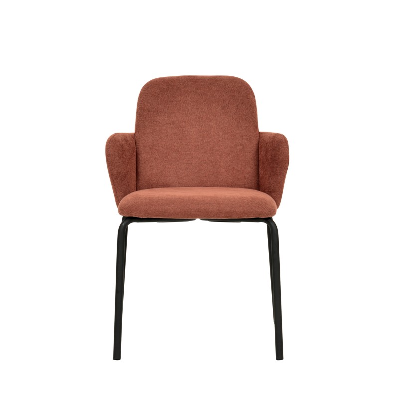 Veba - Paddy chaise empilable en tissu- Marron-Rouge