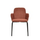 Veba - Paddy chaise empilable en tissu- Marron-Rouge