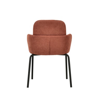 Veba - Paddy chaise empilable en tissu- Marron-Rouge