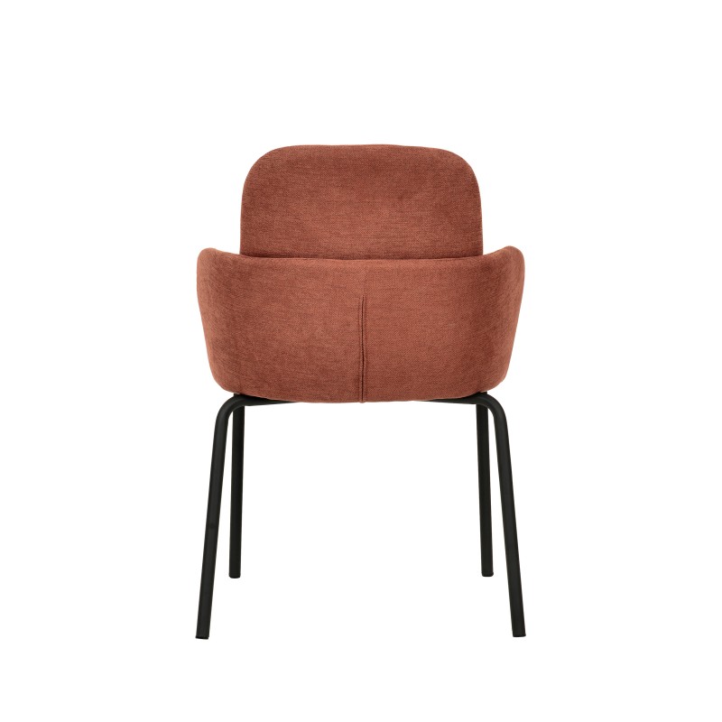 Veba - Paddy chaise empilable en tissu- Marron-Rouge