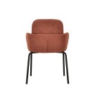 Veba - Paddy chaise empilable en tissu- Marron-Rouge