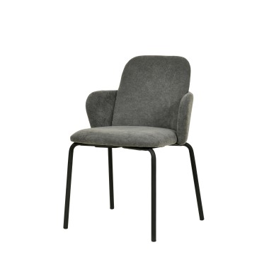 Veba - Paddy chaise empilable en tissu - Gris foncé