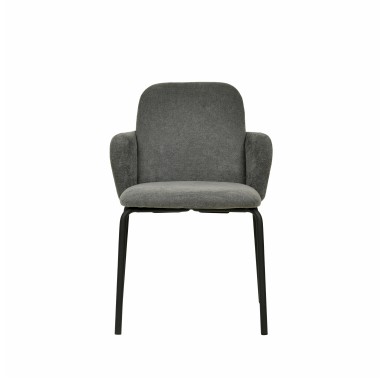 Veba - Paddy chaise empilable en tissu - Gris foncé