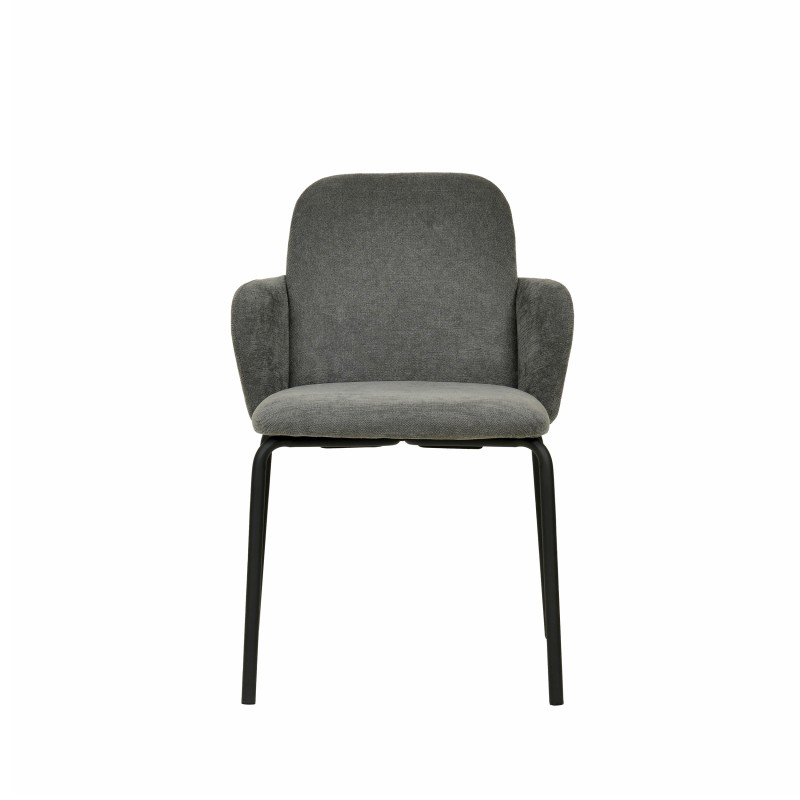 Veba - Paddy chaise empilable en tissu - Gris foncé