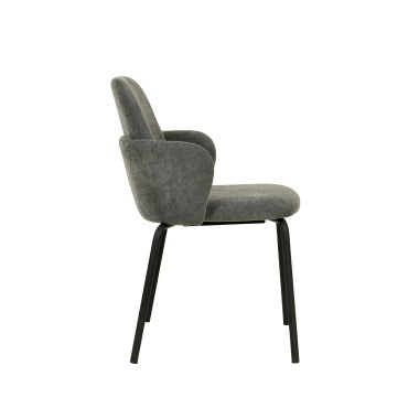 Veba - Paddy chaise empilable en tissu - Gris foncé