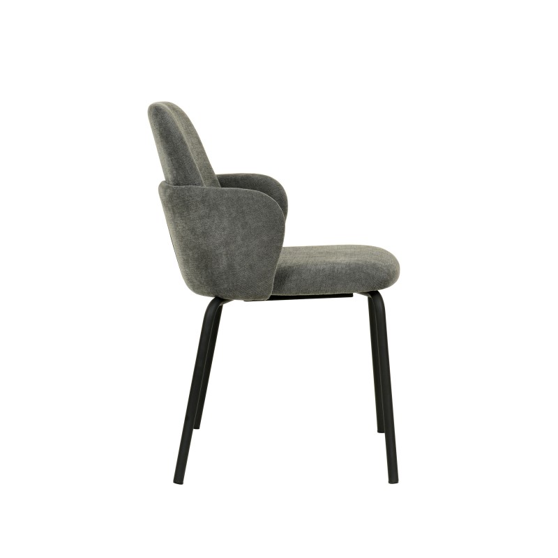 Veba - Paddy chaise empilable en tissu - Gris foncé