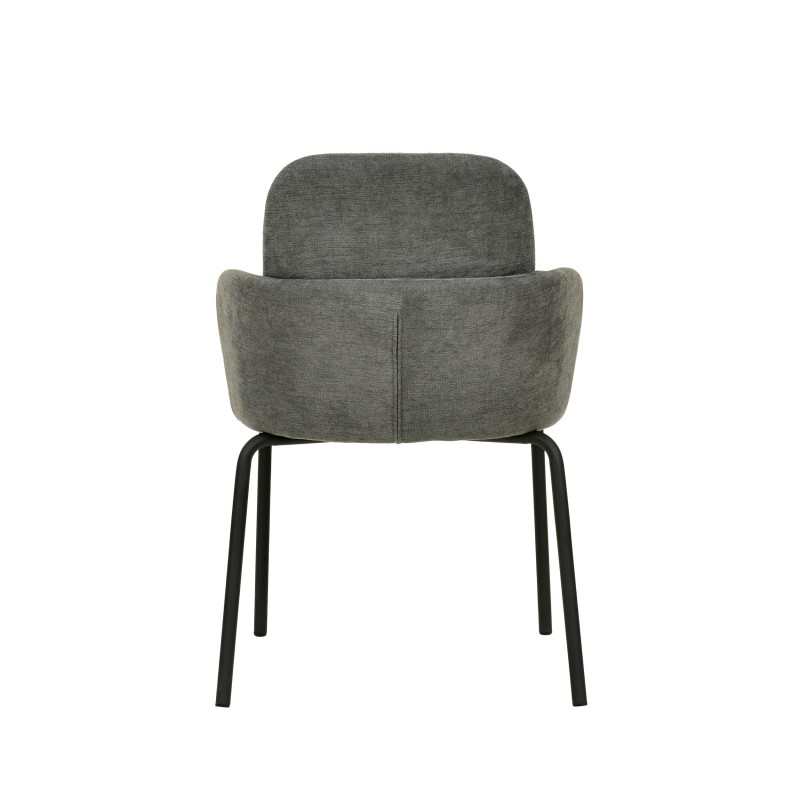 Veba - Paddy chaise empilable en tissu - Gris foncé