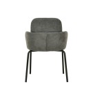 Veba - Paddy chaise empilable en tissu - Gris foncé